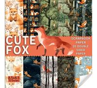 cute fox scrapbook paper, 8.5x8.5, 10 Designs, 20 Double-Sided Sheets: Woodland Animal themed Scrapbooking Paper for Junk Journals, Decorative craft ... & Mixed Media, Origami, Collage & Card Making