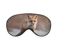 Cute Fox Sleep Mask Light Block-Out Eye Mask for Side Sleeper Pressure-Free Soft Night Blindfold with Adjustable Strap Breathable Sleep Eye Cover for Travel