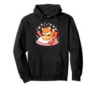 Cute Fox Sleeping On Egg With Bacon Hearts Pullover Hoodie
