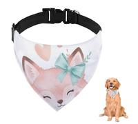 Cute Fox Smile Face Dog Bandana With Adjustable Strap D Ring Dog Neckerchief Pet Bibs Triangle Pet Triangle Neckerchief Clothing& Accessories for Dogs Puppy Dogs Cats Decor Machine Washable