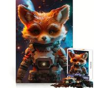 Cute Fox Space Explorer Puzzles for Teenagers 1000 Piece Recall Power Bright Detail Family Activity Room Accent (38x52cm)