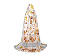 (Cute Fox Squirrel Hedgehog Rabbit Bird) Print Hooded Cape For Teenagers Costume Party, Halloween Hooded Cape Soft and Elastic,M