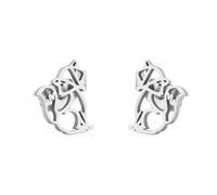 Cute Fox Stud Earrings for Women Teen Girls Stainless Steel Hollow Animal Cartilage Tiny Studs Earring Simple Jewelry Gifts Birthday Christmas, Stainless Steel, No Gemstone
