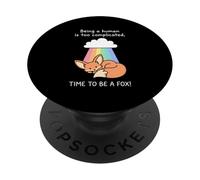 Cute Fox Under Rainbow Being Human Is Complicated Costume PopSockets Adhesive PopGrip