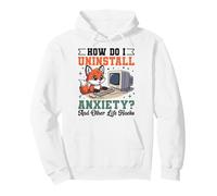 Cute Fox Uninstall Anxiety Retro Computer How Do I Pullover Hoodie