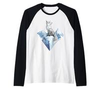 Cute Fox Winter Mountains Fox Raglan Baseball Tee