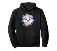 Cute Fox Winter Portrait Colorful Woodland Graphic Smiling Pullover Hoodie