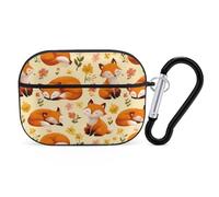 Cute Fox Wireless Earphone Case with Carabiner | Bluetooth Earphone Cover,Shock Protective Case,Earbud Cases Compatible for Airpods Pro