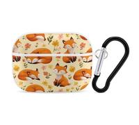 Cute Fox Wireless Earphone Case with Carabiner | Bluetooth Earphone Cover,Shock Protective Case,Earbud Cases Compatible for Airpods Pro