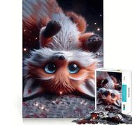 Cute Fox with Big Eyes Puzzles for Teenagers 1000 Piece Brain Think Good Thick Real Challenge Room Decor (38x26cm)