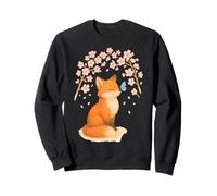 Cute Fox With Butterfly and Cherry Blossom Tree Nature Sweatshirt