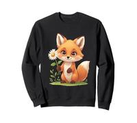 Cute Fox with Daisy Illustration Sweatshirt