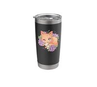 Cute Fox with Flowers Magical Art Fantasy Stainless Steel Insulated Tumbler