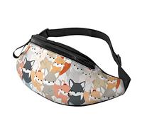 Cute Fox Wolf Crossbody Bag Runner Small Hip Pouch Bum Bag Running Waistpack Bumbag Beltbag Sport Slim Fashionable for Jogging Hiking Woman