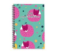 Cute Foxes 2026 Notebook A5 To Do List Notebook Organiser Diary 2026 for Men Diary Journal for Student Week To View Monthly Year Planner with Dotted Line Note Page Slim