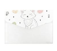 Cute Foxes A4 Folder, File Folders A4, Plastic Wallet Folder, Office Stationery Plastic Wallet, Expanding File with Snap Button, Pockets for School Office Home Travel