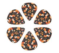 Cute Foxes And Autumn Leaves Guitar Picks 6 Pack Thin Medium Heavy Thickness Guitars Pick For Acoustic Electric Guitar Ukulele Bass 0.71mm