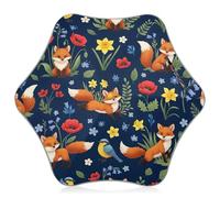 Cute Foxes Colorful Flowers Kids Rounded Tips Rain Umbrella, Windproof Umbrellas for Children 4T-8 Y, 35" Canopy