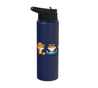 Cute Foxes in a Row Squad Funny Summer Vacation Vibes Stainless Steel Insulated Water Bottle