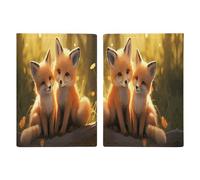 Cute Foxes Leather Passport Holder Covers Case Minimalist Passport Sleeve Travel Wallet Passport Book Holders for Women Men, style, 20.3x13.8cm