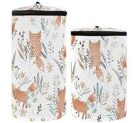 Cute Foxes Meadow Shoe Bag Washing Machine Sneaker Washing Bag 2 Pcs Sneaker Laundry Bag for Washing Machine Shoe Washer Machine Bag, Cute Foxes Meadow, One Size, Claasic