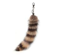 Cute Foxes Racoon Tail Keychain Women Car Keyring Lovely Furs Backpack Handbag Charm Pendant Keys Holder Jewelry Gift