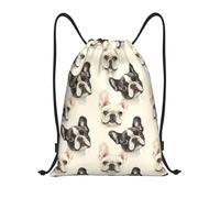 Cute French Bulldog 1 Print Drawstring Backpack Gym Bag Unisex Lightweight String Bags For Swim Beach Men 36X42Cm