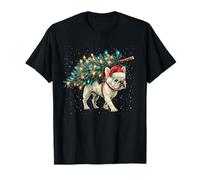 Cute French Bulldog Dog in a Christmas Tree for Men Women T-Shirt