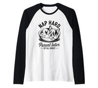 Cute French Bulldog Dog Puppy Parenting First Time Parent Raglan Baseball Tee