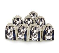 Cute French Bulldog Empty Sachet Bags 8 PCS Cotton with Drawstring Small Cloth Gift Pouches 6.7x4.9 Inch Drawstring for Spice Tea Jewelry Wedding Party