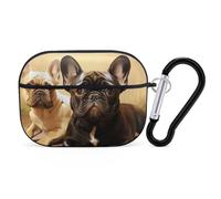 Cute French Bulldog Graphics AirPod Pro Case, Anti Scratch Hard PC Cover with Keychain, AirPod Pro 2nd/1st Case Accessories for Women Men, Black-Style