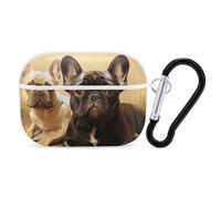 Cute French Bulldog Graphics AirPod Pro Case, Anti Scratch Hard PC Cover with Keychain, AirPod Pro 2nd/1st Case Accessories for Women Men, White-Style