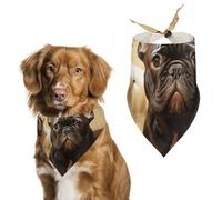 Cute French Bulldog Graphics Dog Bandanas for Feeding Grooming, Triangle Pet Bibs Washable Pets Scarf for Cats & Dogs