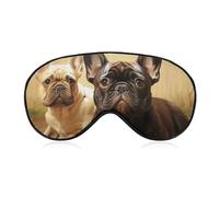 Cute French Bulldog Graphics Eye Mask for Women & Men, Breathable & Adjustable Eye Cover, Ultra Soft Sleep Mask, Lightweight Travel Blindfold for Airplane, Nap, Night Sleeping