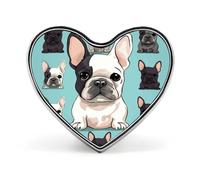 Cute French Bulldog Heart Lapel Pin Enamel Pins Cute Button Pins | Fashion Brooches for Backpack Hat Bags Jacket Coat Women and Men