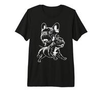 Cute French Bulldog in Cool Drawing Style Premium T-Shirt