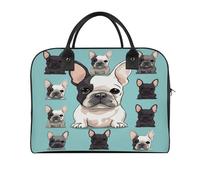 Cute French Bulldog Laptop Tote Bag Casual Travel Handbag Multi Pocket Shoulder Bags for Work Travel