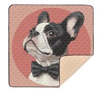 Cute French Bulldog Large Sturdy Thick Play mat for Baby for Floor Waterproof foldablummy Time Mat for Babies Infants Toddlers, 50'' x 50''con Musica para Bebes