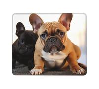 Cute French Bulldog Mouse Pad with Stitched Edge, Comfortable Mouse Pads with Non-Slip Rubber Base Gaming Mouse Mat Washable Mousepads Computers Laptop Desk Accessories for Office 10 x 12 inch
