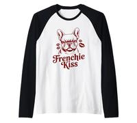 Cute French Bulldog Owner Gift T-Shirt Frenchie Kiss Mom Dad Raglan Baseball Tee