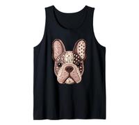 Cute French Bulldog Patchwork Floral Frenchie Dog Folk Art Tank Top