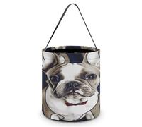 Cute French Bulldog Printing Candy Basket Halloween Trick Or Treat Bags Gift Bucket For Halloween Party Or Daily Supplies, Style, One Size