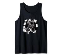 Cute French Bulldog Puppy Through Paper Hole Tank Top