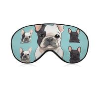 Cute French Bulldog Sleep Mask for Women Men Side Sleeper Eye Cover with Adjustable Strap Soft Breathable Blackout Mask Slip-Free Deep Sleeping Travel Essentials