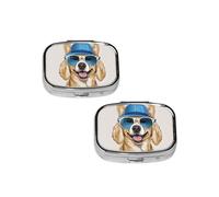 Cute French Bulldog Square Mini Medicine Box, Lightweight to Carry, Durable and Long-Lasting