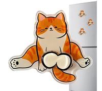 Cute Fridge Magnets Funny Cartoon Interactive Kitten Refrigerator Decor | Cat Fridge Magnets for Home Kitchen Door Office Dorm Bedroom Party Whiteboard Lockers Orange
