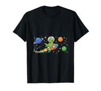 Cute, Friendly Smiling Baby T-Rex Flying Through Space Value Graphic T-Shirt