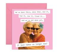 Cute Friendship Card - We've Been There, Done That - Gifts for Friends, BFF, Besties, Her, Ladies, Women, Girls - Galentines Vintage Style - Comes with Envelope and Stickers