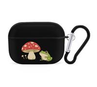 Cute Frog And Mushroom Funny Headphone Cases Compatible with AirPods Pro Hard PC Protective Cover with Keychain