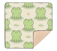 Cute Frog Animal Pattern Soft Foam Baby Playmat for Indoor Outdoor Lightweight Padded Baby Mat for Babies Infants Toddlers, 50'' x 50''